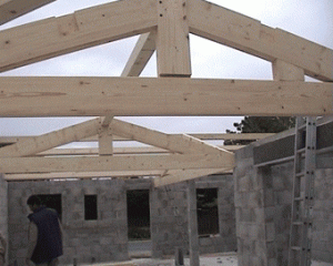 Roof structure - traditional roof with under tiles and cannales tiles 